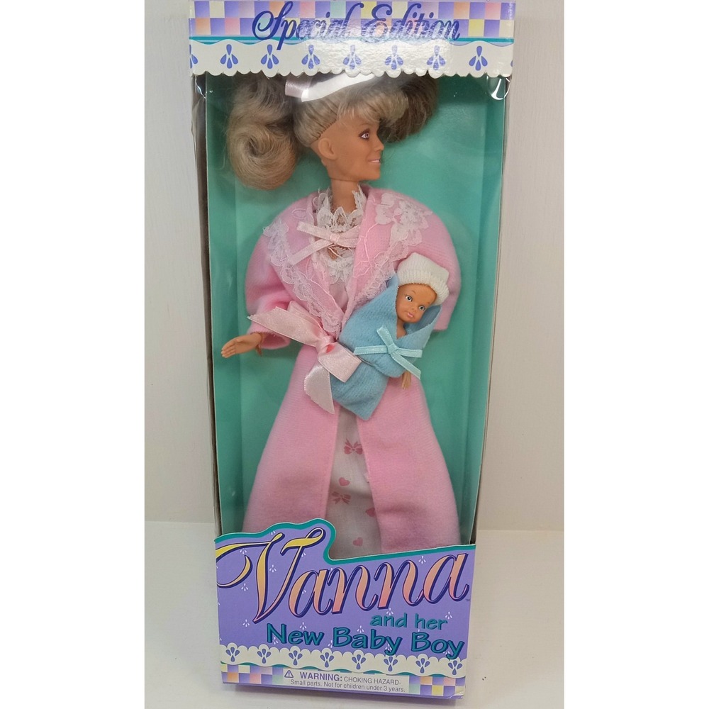 VTG NIB 1994 Vanna White Doll With Newborn Baby Topsy Wheel Of Fortune  Gameshow